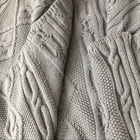 J.Jill gray/lavender Cable Knit Draped Cardigan - Picture 5 of 7